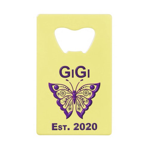 Adorable Butterfly Gigi âœEst 2020â Credit Card Bottle Opener