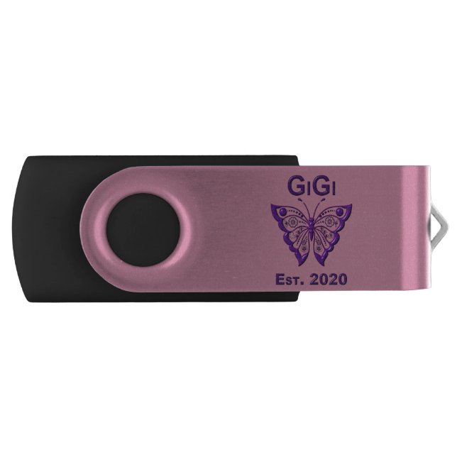 Adorable Butterfly Gigi “Est 2020” Flash Drive (Front)