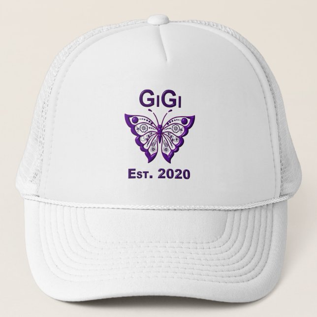 Adorable Butterfly Gigi “Est 2020” Trucker Hat (Front)