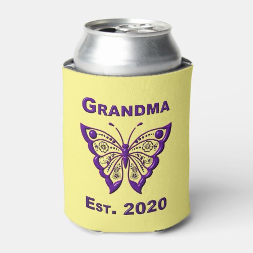 Adorable Butterfly Grandma âœEst 2020â Can Cooler