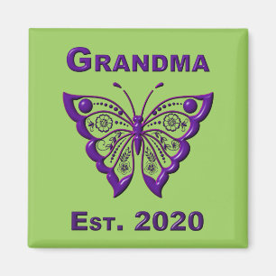Adorable Butterfly Grandma “Est 2020” Magnet
