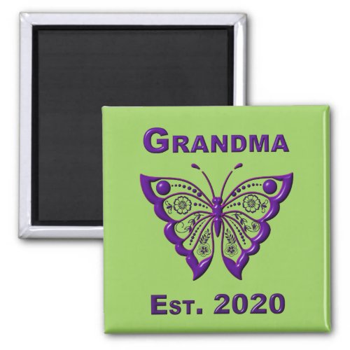 Adorable Butterfly Grandma Est 2020 Magnet