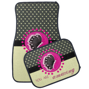 Adorable Butterfly ,Hearts -You Are Amazing Car Floor Mat
