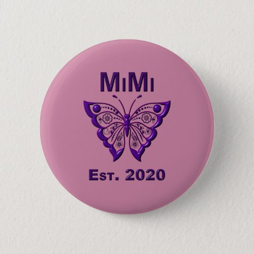 Adorable Butterfly Mimi âœEst 2020â Button