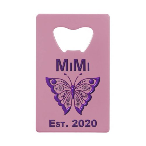 Adorable Butterfly Mimi âœEst 2020â Credit Card Bottle Opener