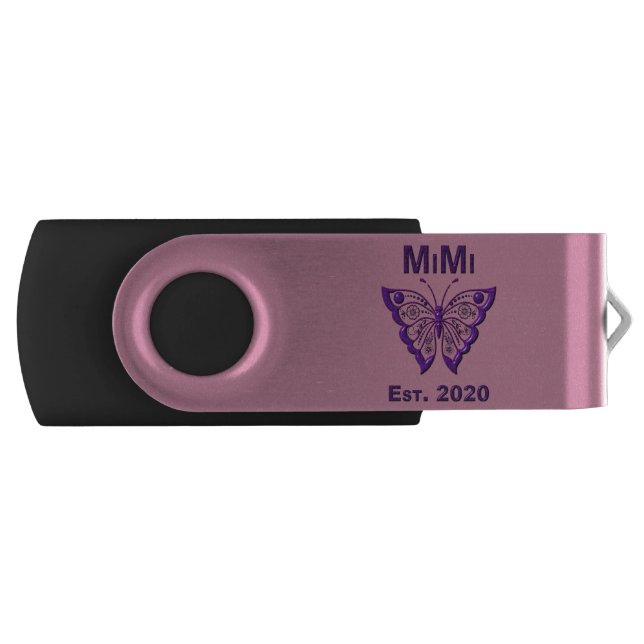 Adorable Butterfly Mimi “Est 2020” Flash Drive (Front)