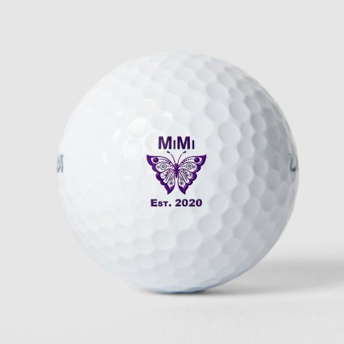 Adorable Butterfly Mimi Est 2020 Golf Balls