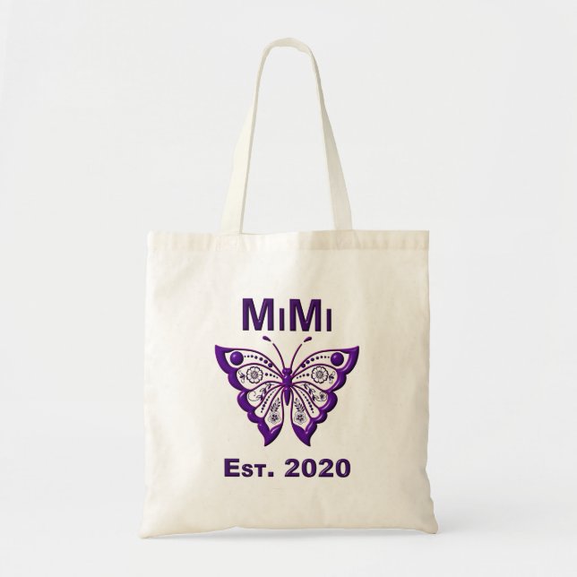 Adorable Butterfly Mimi “Est 2020” Tote Bag (Front)