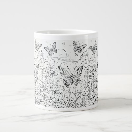  Adorable  Butterfly Printed Specialty Mug Giant Coffee Mug