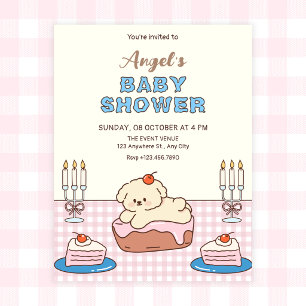 Adorable cake baby shower invitation