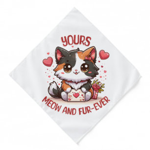 Adorable Calico Cat Valentine's Day Bandana