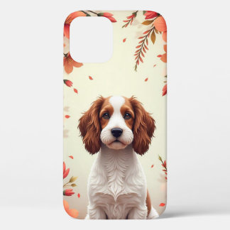 🐶🌸 Adorable Calm Dog in Elegant Floral Frame ✨ iPhone 12 Case
