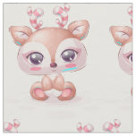 Adorable Candy Cane Reindeer  Fabric