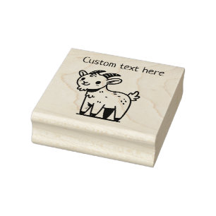 Adorable Capricorn  Rubber Stamp