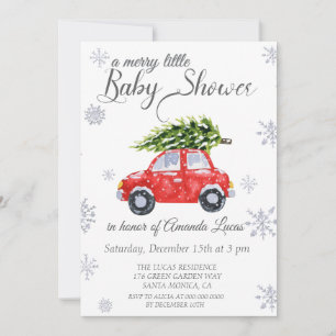 Adorable car winter baby shower Invitation