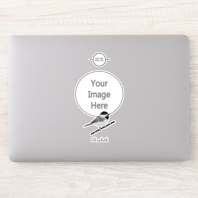 Adorable Carolina Chickadee Cartoon Sticker (Computer)