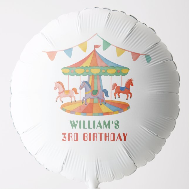 Adorable Carousel Birthday Balloon (Front)