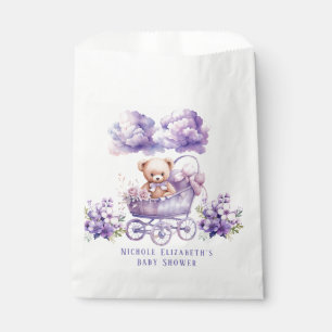 Adorable Carriage Teddy Bear Girl Baby Shower  Favor Bag