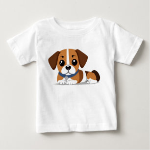 Adorable Cartoon Beagle Puppy Lying Down Baby T-Shirt