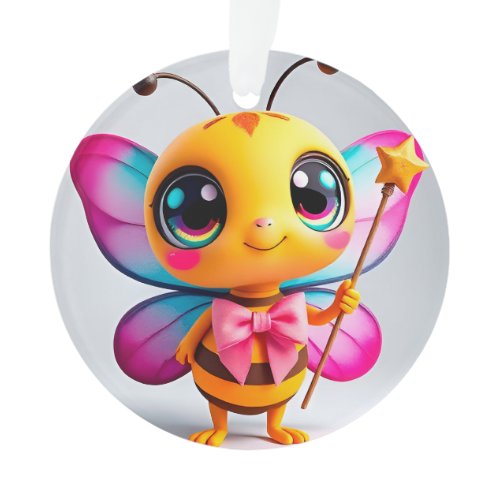 Adorable Cartoon Bee Fairy Character Ornament