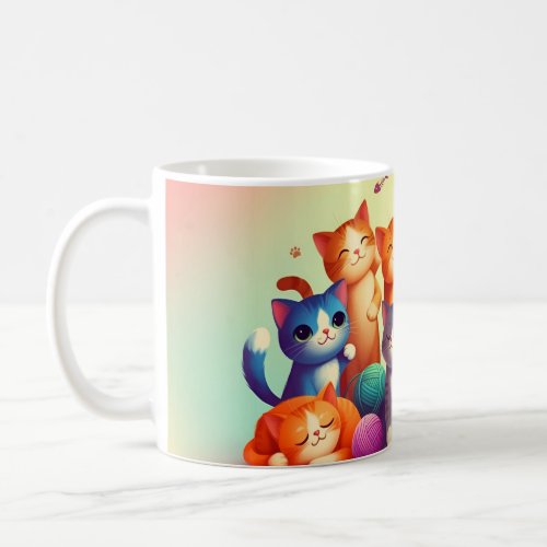 Adorable Cartoon Cats  Coffee Mug