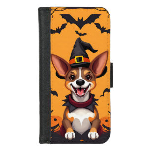 Adorable Cartoon Dog Dressed as a Witch iPhone 8/7 Wallet Case