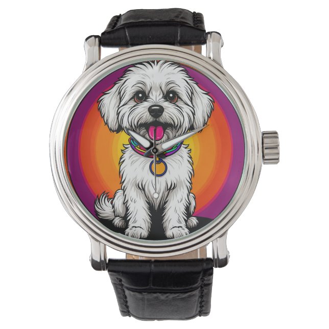 Adorable Cartoon Dog Wearing a Chain Watch (Front)