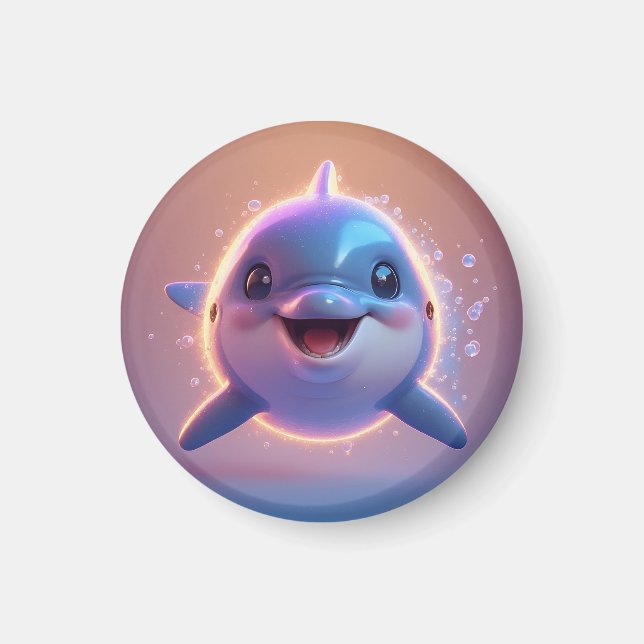Adorable Cartoon Dolphin Magnet (Front)