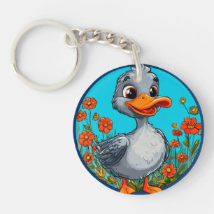 Adorable cartoon duckling keychain