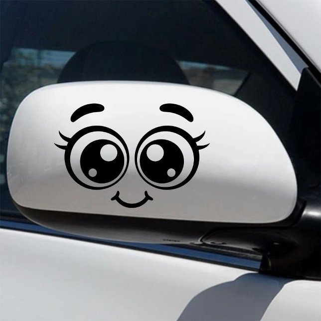 Adorable Cartoon for Car Rearview Mirror Sticker (funny eyes side mirror vinyl)