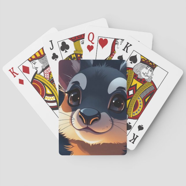 Adorable Cartoon Fox Poker Cards (Back)