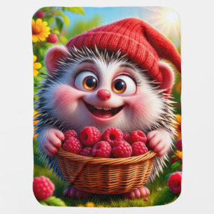 Adorable Cartoon Hedgehog Baby Blanket