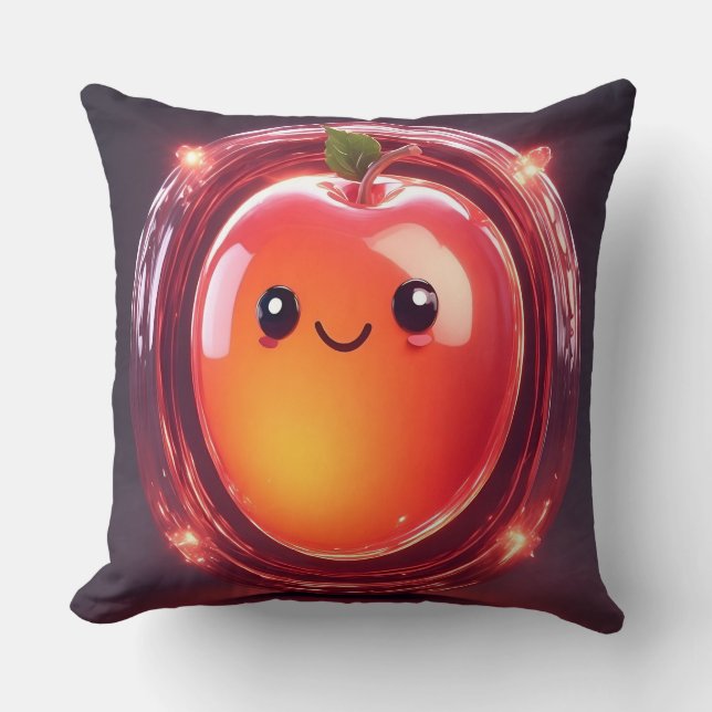 Adorable Cartoon Mango Throw Pillow (Front)