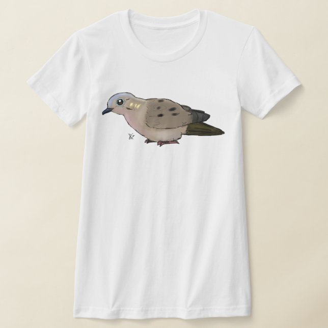 Adorable Cartoon Mourning Dove Graphic T-Shirt (Laydown)