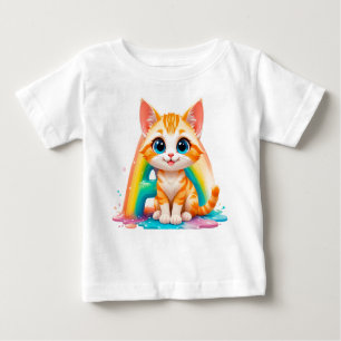 Adorable Cartoon Orange Kitten Baby T-Shirt