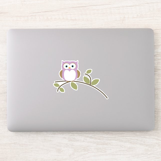Adorable Cartoon Owl Sticker (Computer)