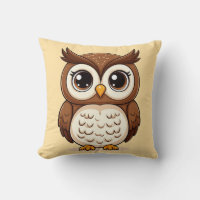 Adorable Cartoon Owl With Big Eyes