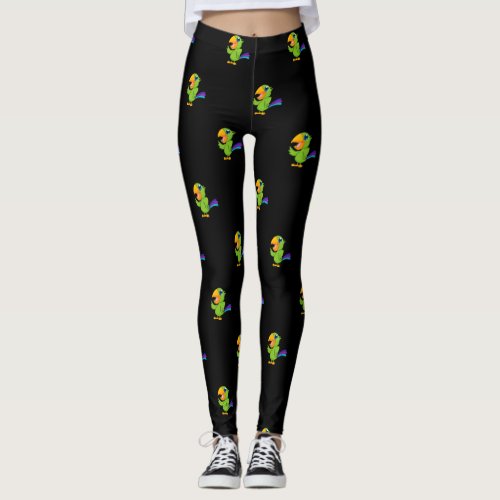 Adorable Cartoon Parrot Leggings