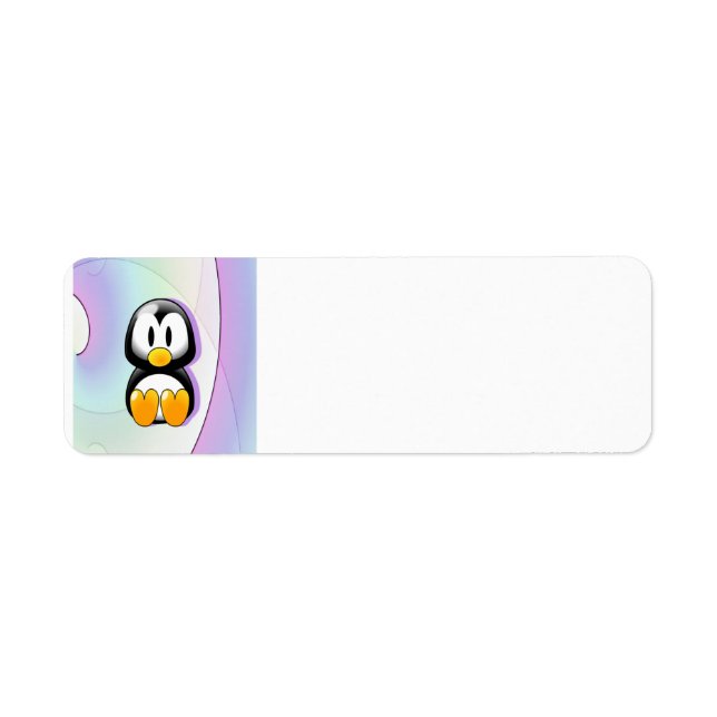 Adorable Cartoon Penguin Label (Front)