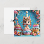 Adorable Cartoon Pony Celebrating Birthday (Front/Back)