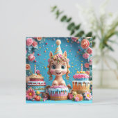 Adorable Cartoon Pony Celebrating Birthday (Standing Front)