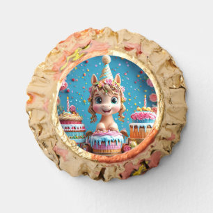 Adorable Cartoon Pony Celebrating Birthday Reese's Peanut Butter Cups