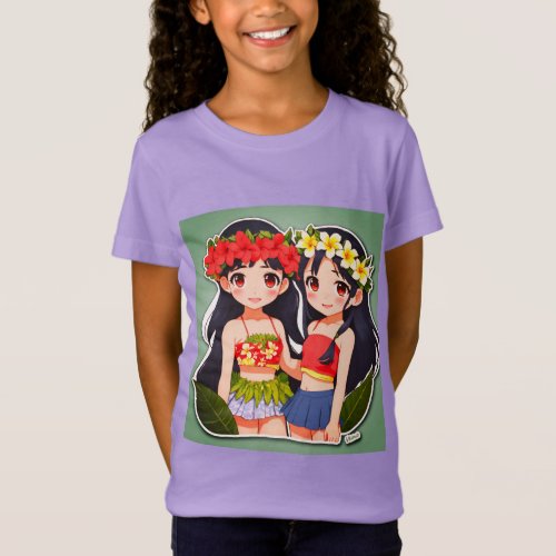 Adorable Cartoon Printed Girls Tops T_Shirt