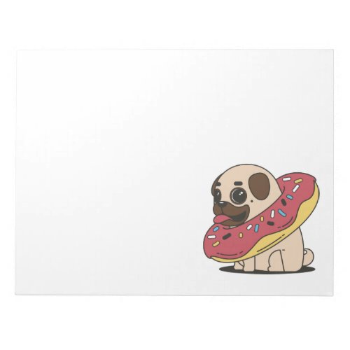 Adorable Cartoon Pug Dog Notepad