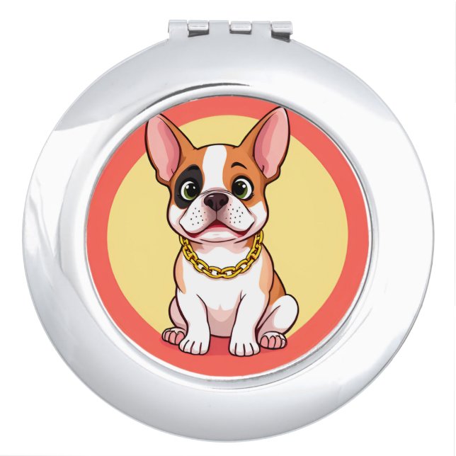 Adorable Cartoon Puppy Compact Mirror (Front)