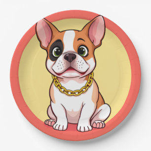 Adorable Cartoon Puppy Paper Plates