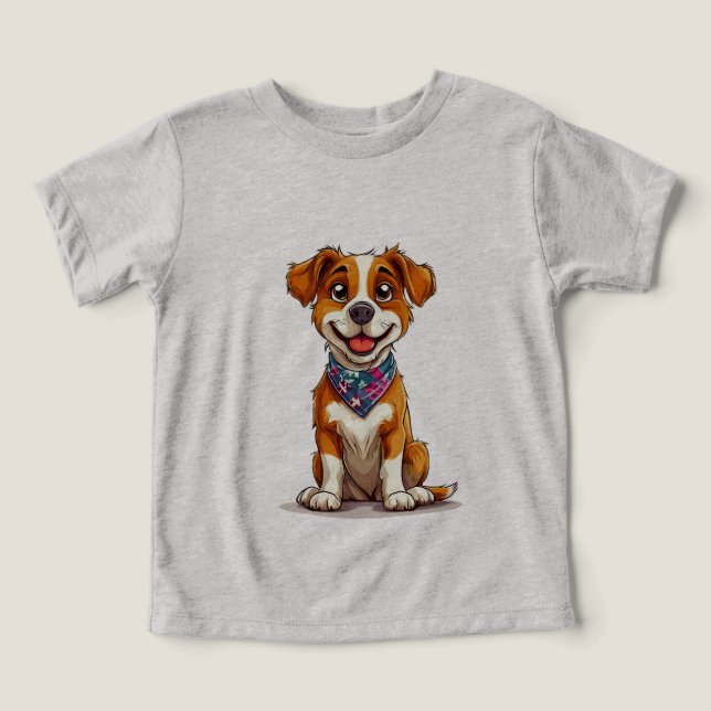 Adorable cartoon-style dog toddler t-shirt (Design Front)
