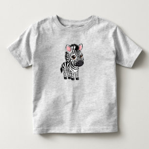 Adorable Cartoon Zebra Character Toddler T-shirt
