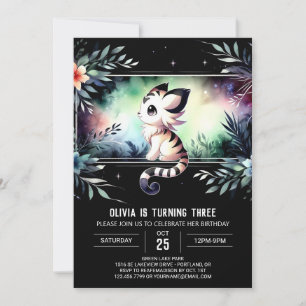 Adorable Castle Tiger Birthday Invitation