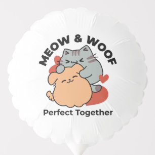 Adorable Cat and Dog Hug – Meow & Woof Design Balloon